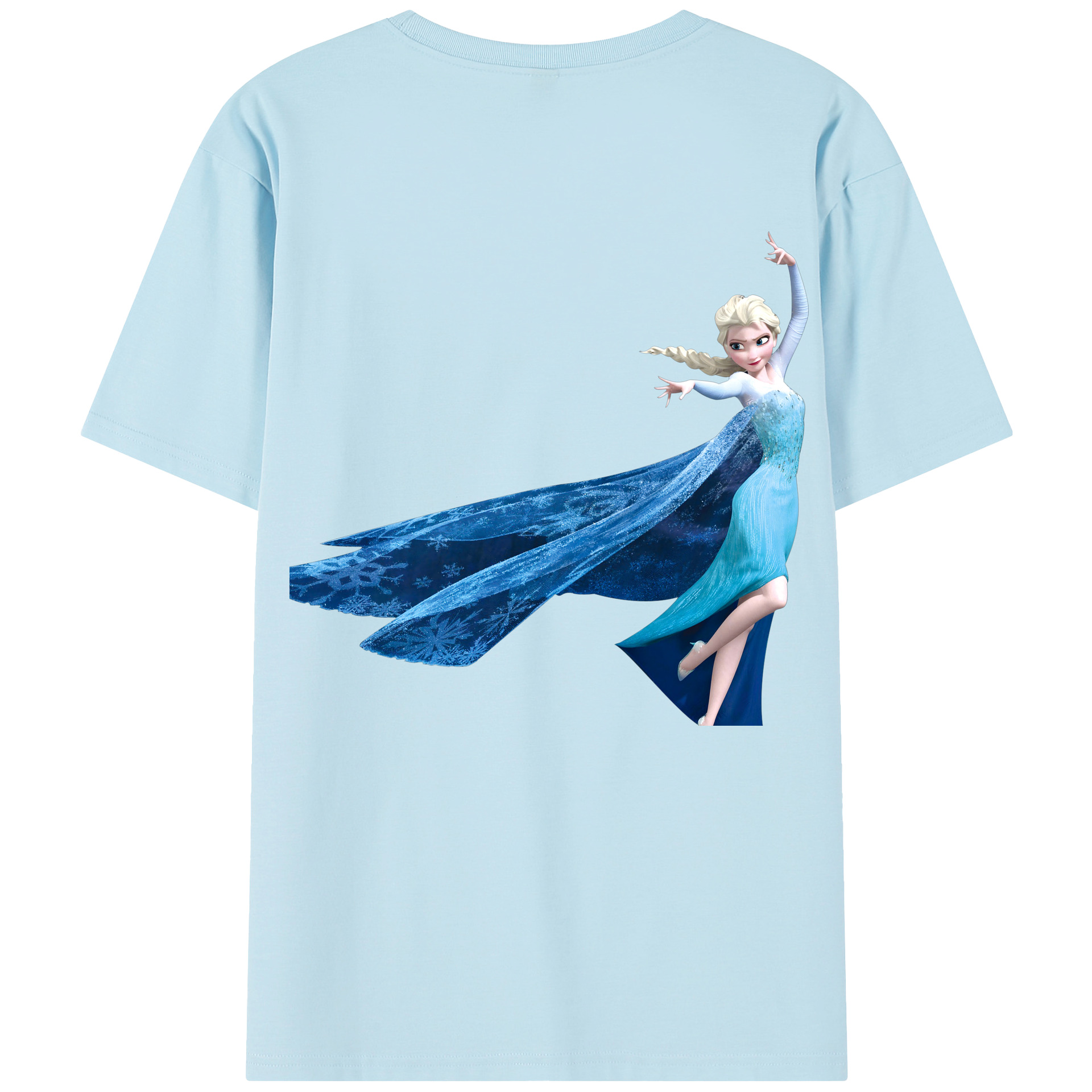 （画像用） アナと雪の女王 アンナ エルサ Frozen Anna Elsa 綿100％半袖Tシャツ（背面プリント）